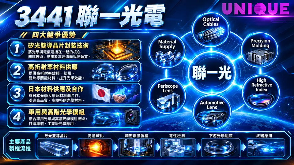 聯一光(3441)創新高報捷 ! 獲利創近十年新高,進擊CPO !